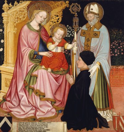 Madonna col Bambino e il Donatore, Pietro de Lardi, Presentati da San Nicola, c.1420-30 da Master GZ Master GZ